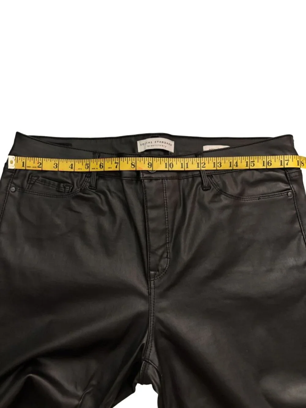 Social Standard By Sanctuary Black Faux Leather Ankle Skinny Pants Size 16 - Picture 5 of 13